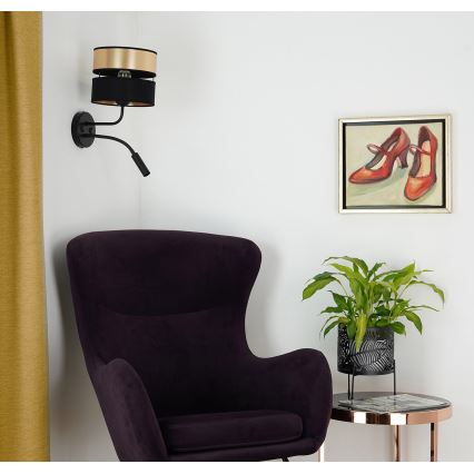 Brilagi - Seinävalaisin ROYAL 1xE27/15W/230V + 1xG9/3W musta/kulta