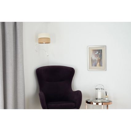 Brilagi - Seinävalaisin ROYAL YUTE 1xE27/15W/230V + 1xG9/6W beige/kerma/valkoinen