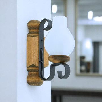 Brilagi - Seinävalaisin RUSTIC 1xE14/40W/230V pyökki