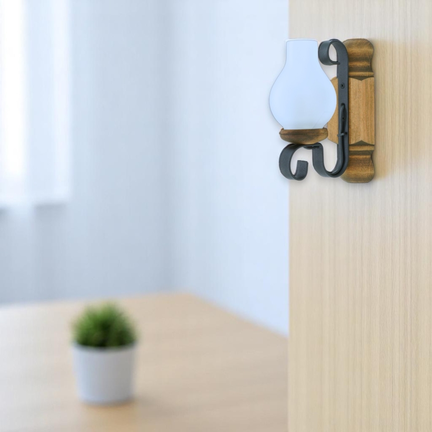 Brilagi - Seinävalaisin RUSTIC 1xE14/40W/230V pyökki