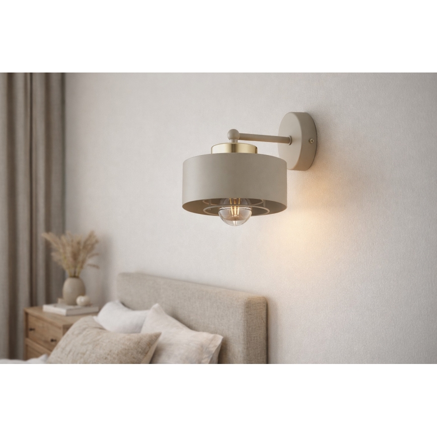Brilagi - Seinävalaisin SPRING 1xE27/60W/230V beige/kultainen