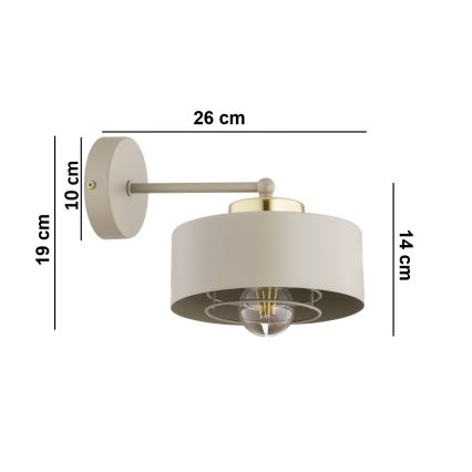 Brilagi - Seinävalaisin SPRING 1xE27/60W/230V beige/kultainen