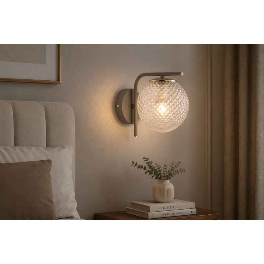 BRILAGI - Seinävalaisin STELLA 1xE27/60W/230V beige/kultainen