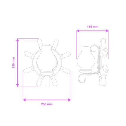 Brilagi - Seinävalaisin TIMONA 1xE14/40W/230V pyökki