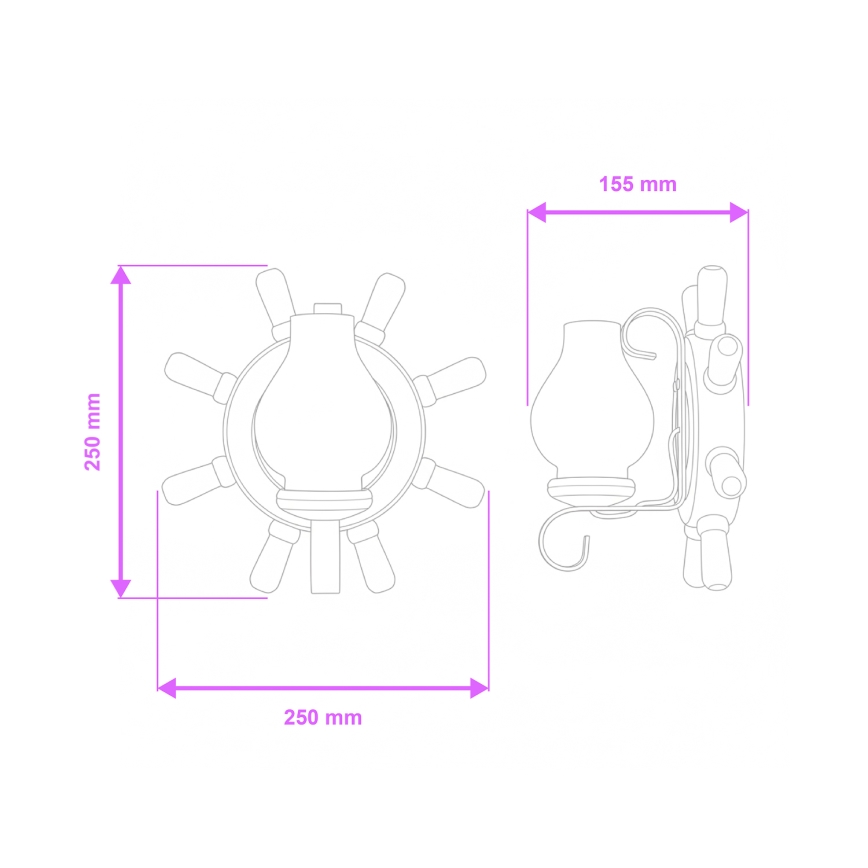 Brilagi - Seinävalaisin TIMONA 1xE14/40W/230V pyökki