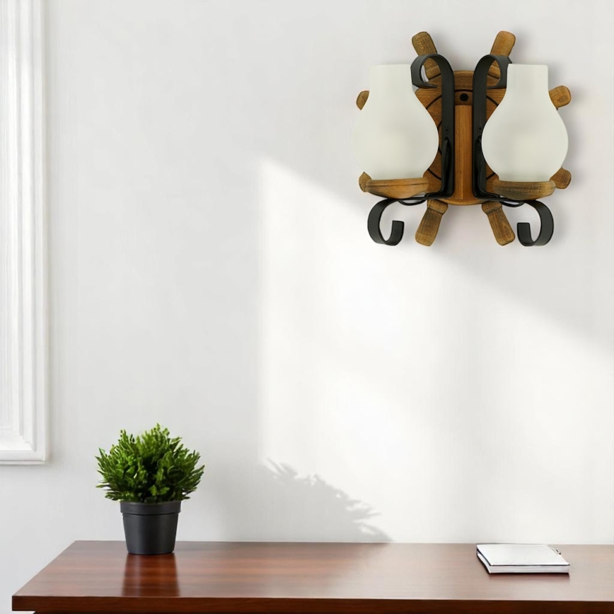 Brilagi - Seinävalaisin TIMONA 2xE14/40W/230V pyökki