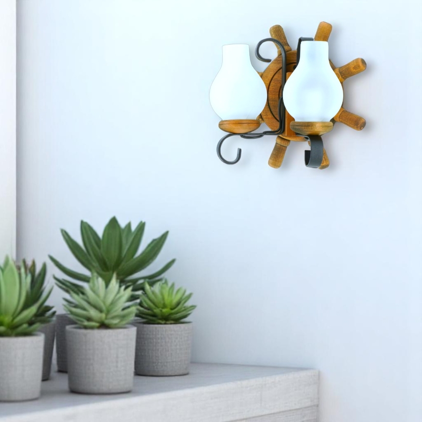 Brilagi - Seinävalaisin TIMONA 2xE14/40W/230V pyökki