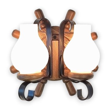 Brilagi - Seinävalaisin TIMONA 2xE14/40W/230V pyökki/saksanpähkinä