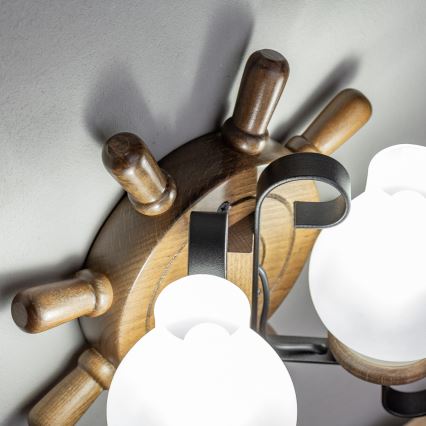 Brilagi - Seinävalaisin TIMONA 2xE14/40W/230V pyökki/saksanpähkinä