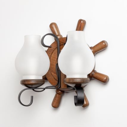 Brilagi - Seinävalaisin TIMONA 2xE14/40W/230V pyökki/saksanpähkinä