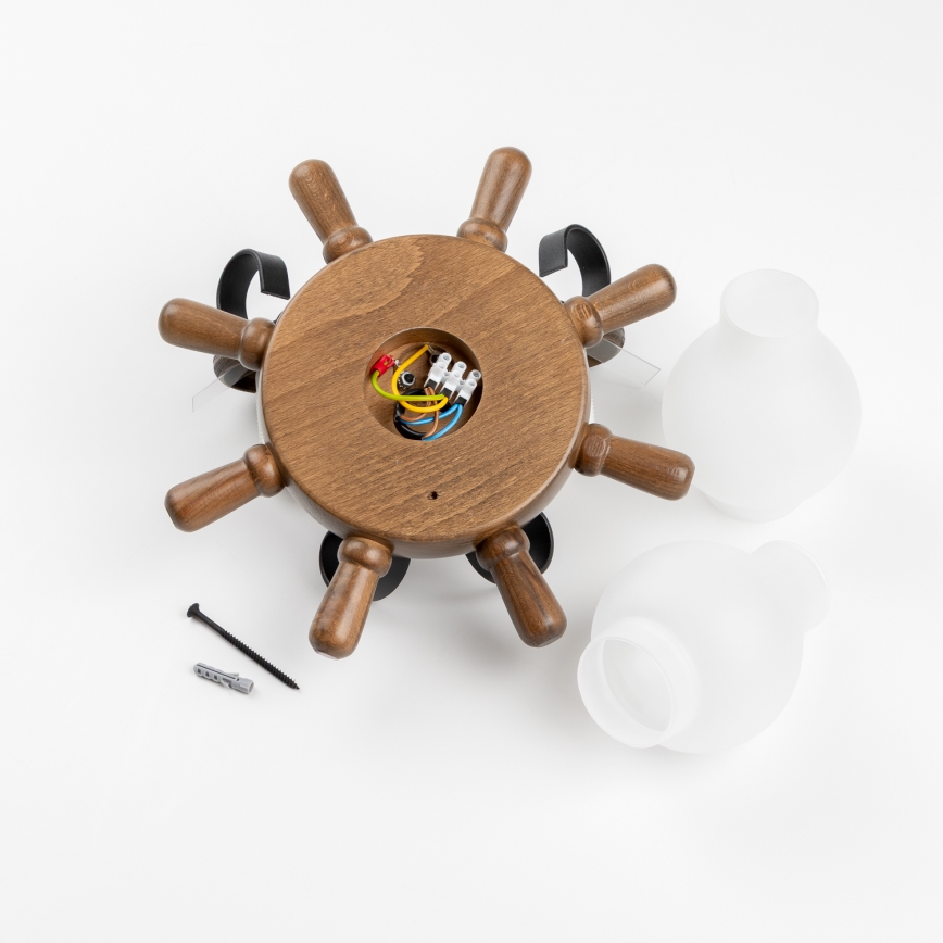 Brilagi - Seinävalaisin TIMONA 2xE14/40W/230V pyökki/saksanpähkinä