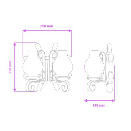 Brilagi - Seinävalaisin TIMONA 2xE14/40W/230V pyökki/saksanpähkinä