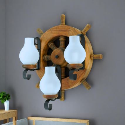 Brilagi - Seinävalaisin TIMONA 3xE14/40W/230V pyökki