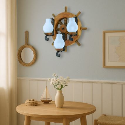 Brilagi - Seinävalaisin TIMONA 3xE14/40W/230V pyökki