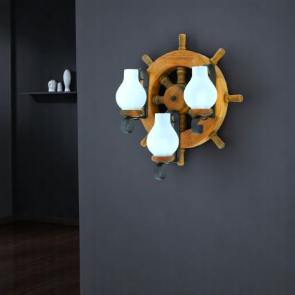 Brilagi - Seinävalaisin TIMONA 3xE14/40W/230V pyökki