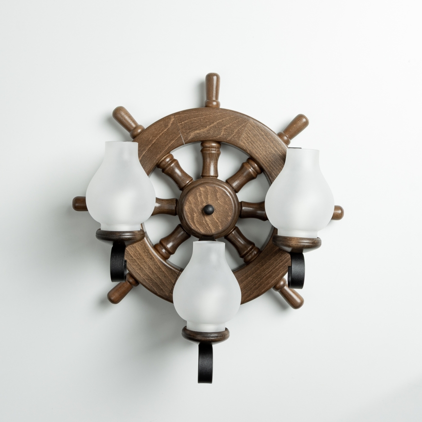 Brilagi - Seinävalaisin TIMONA 3xE14/40W/230V pyökki/saksanpähkinä