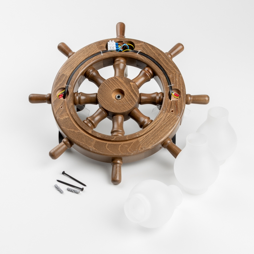 Brilagi - Seinävalaisin TIMONA 3xE14/40W/230V pyökki/saksanpähkinä