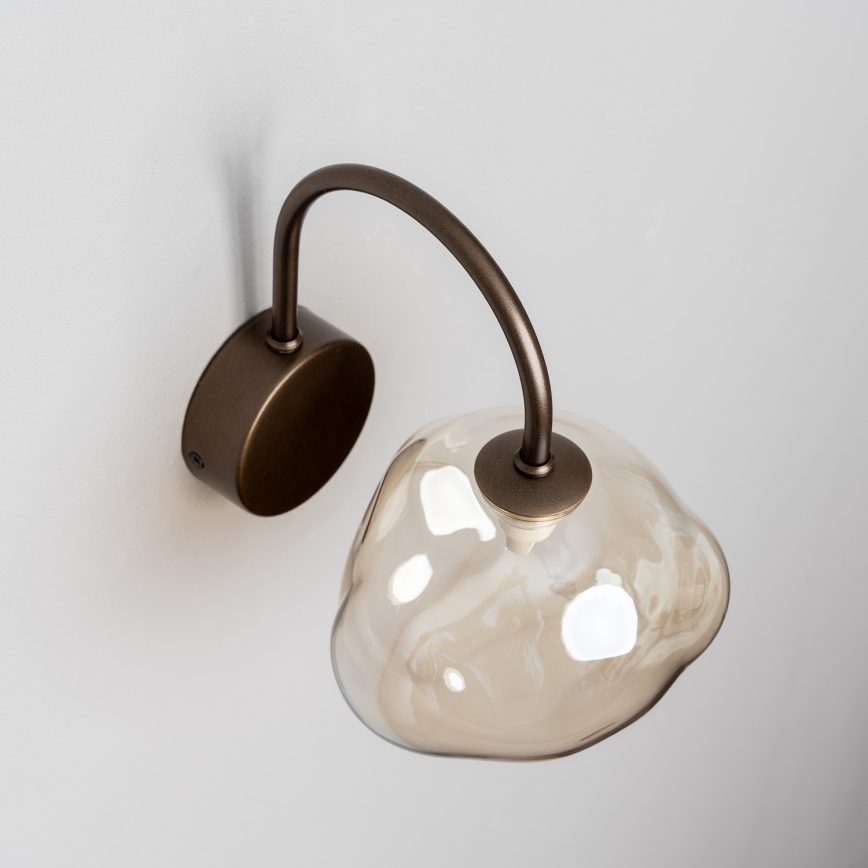 BRILAGI - Seinävalaisin VULCANO 1xG9/8W/230V pronssinvärinen/savuinen beige