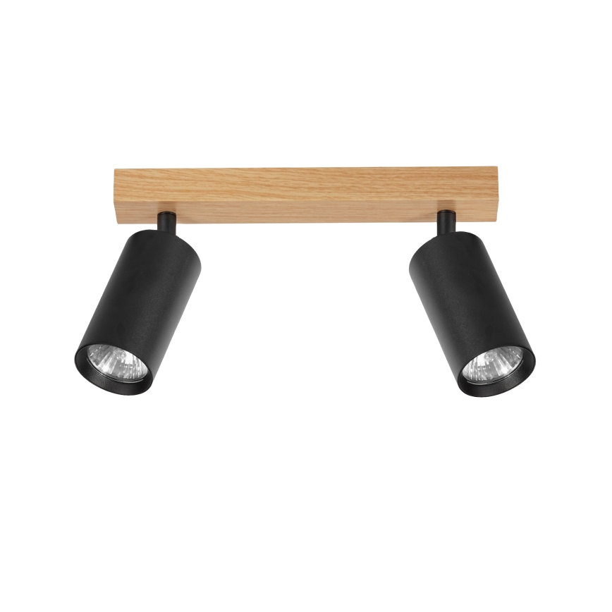 Brilagi - SELE-kohdevalaisin 2xGU10/30W/230V musta/tammi-dekori