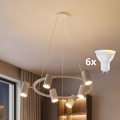 BRILAGI - SELE LED RGBW himmennettävä riippuvalaisin kaapelilla 6xGU10/6,5W/230V 2700-6500K, valkoinen + kaukosäädin