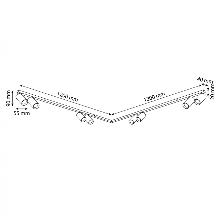 Brilagi - SELE LONG 8xGU10/30W/230V kohdevalaisin, beige