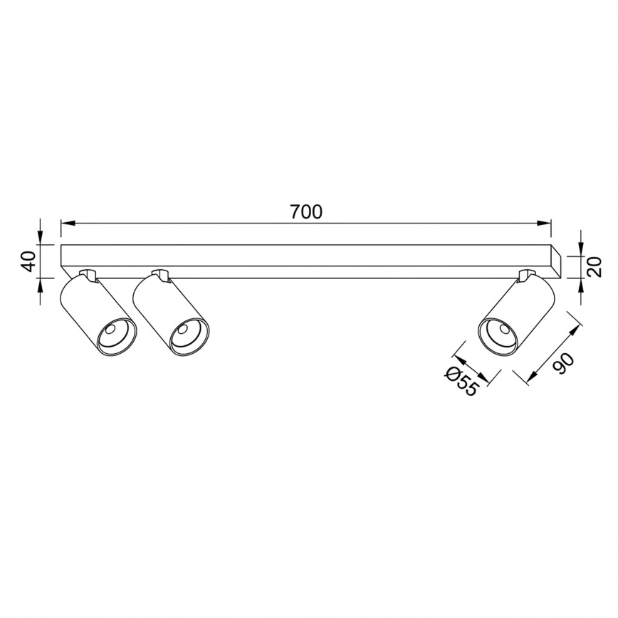 Brilagi - SELE LONG kohdevalaisin 3xGU10/30W/230V valkoinen
