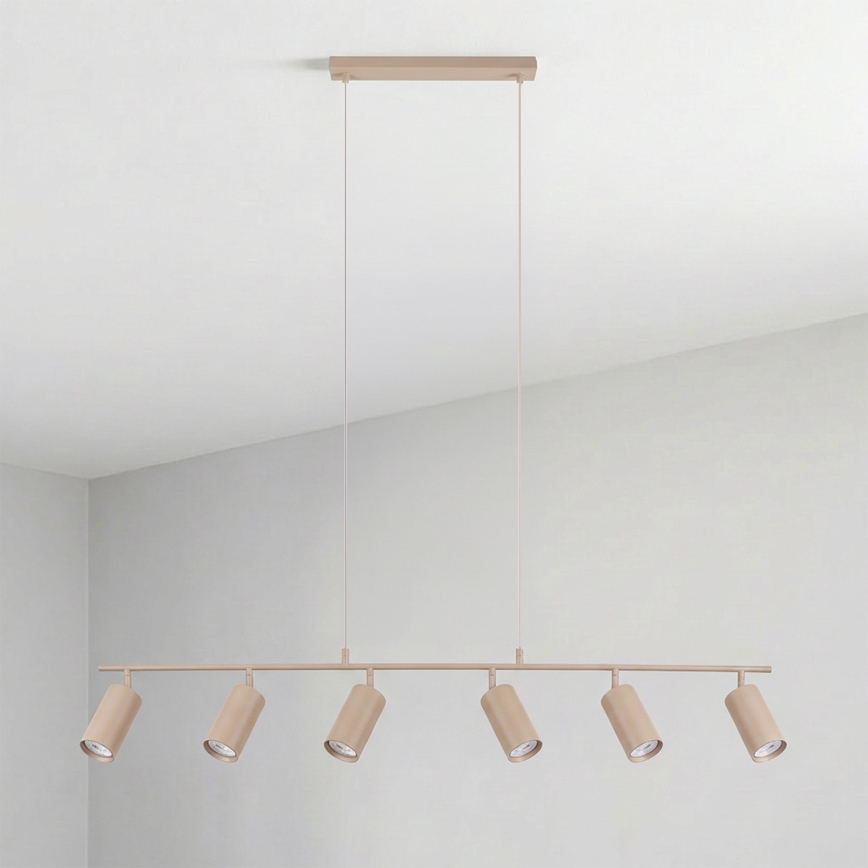 Brilagi - SELE riippuvalaisin johdolla, 6×GU10/30W/230V, beige