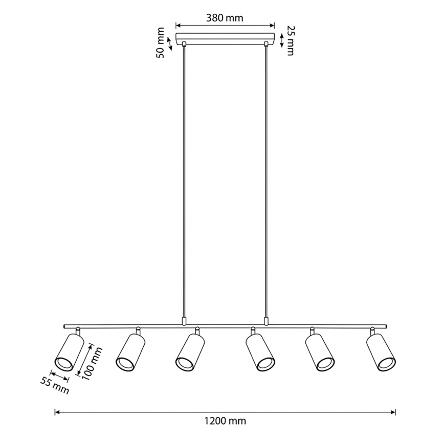 Brilagi - SELE riippuvalaisin johdolla, 6×GU10/30W/230V, beige
