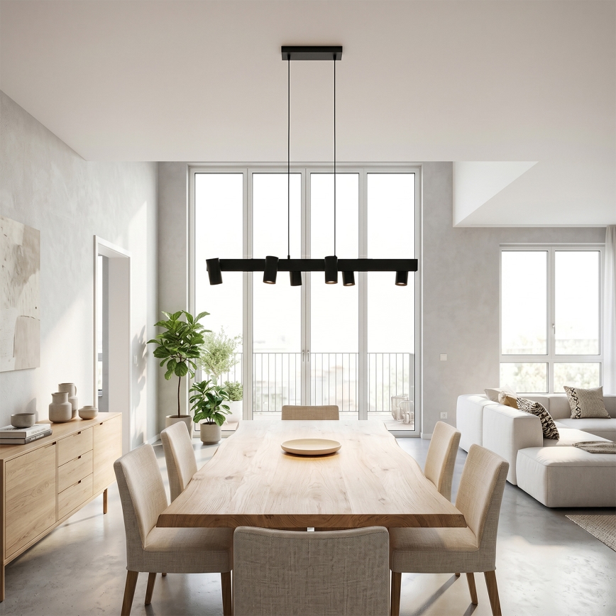 Brilagi - SELE-riippuvalaisin kaapelikiinnityksellä, 6xGU10/30W/230V, musta