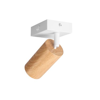 BRILAGI - Seinälle asennettava kohdevalaisin SELE kytkimellä 1xGU10/30W/230V valkoinen/tammi-dekori
