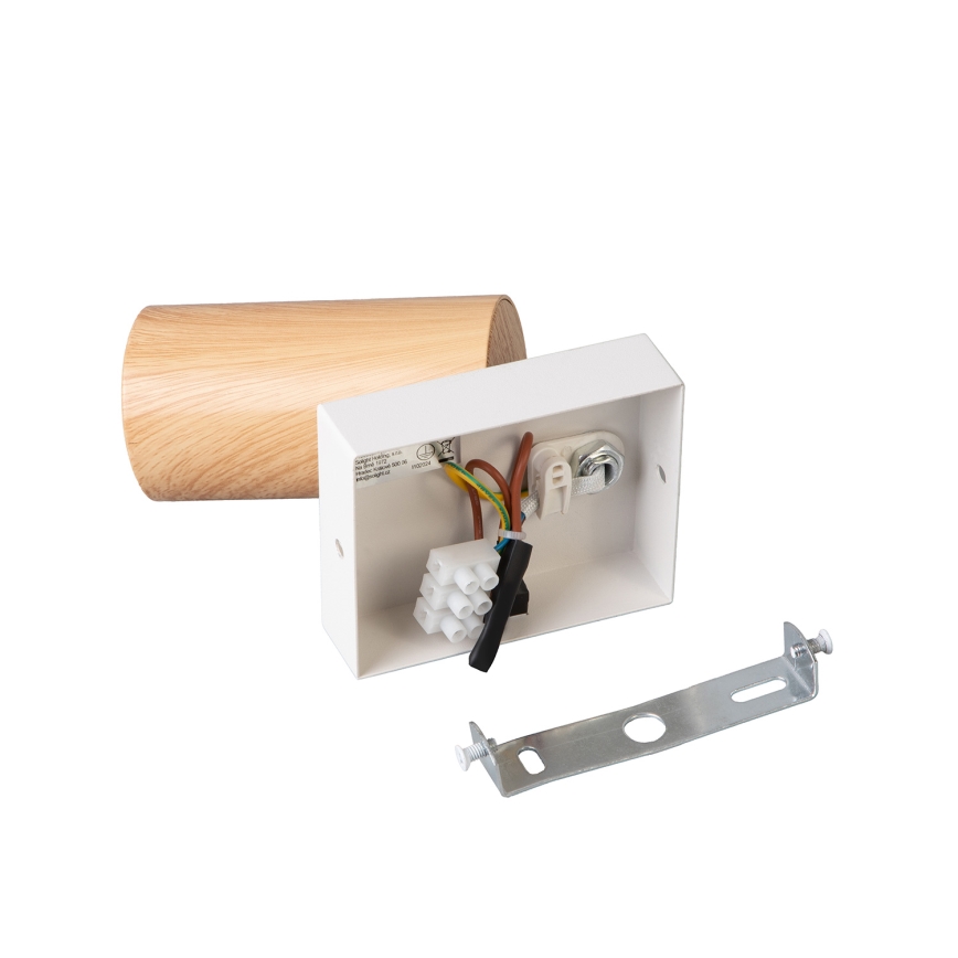 BRILAGI - Seinälle asennettava kohdevalaisin SELE kytkimellä 1xGU10/30W/230V valkoinen/tammi-dekori