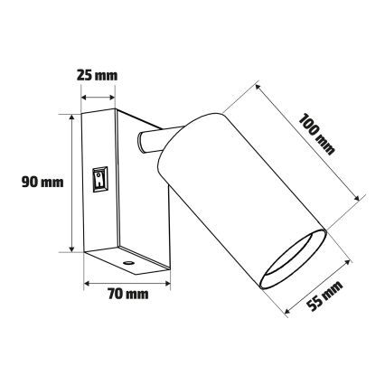 Brilagi - SELE seinäspotti 1xGU10/30W/230V valkoinen/tammi