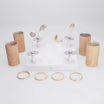 BRILAGI - SELE SQUARE spottivalaisin 4xGU10/30W/230V valkoinen/tammi-dekori