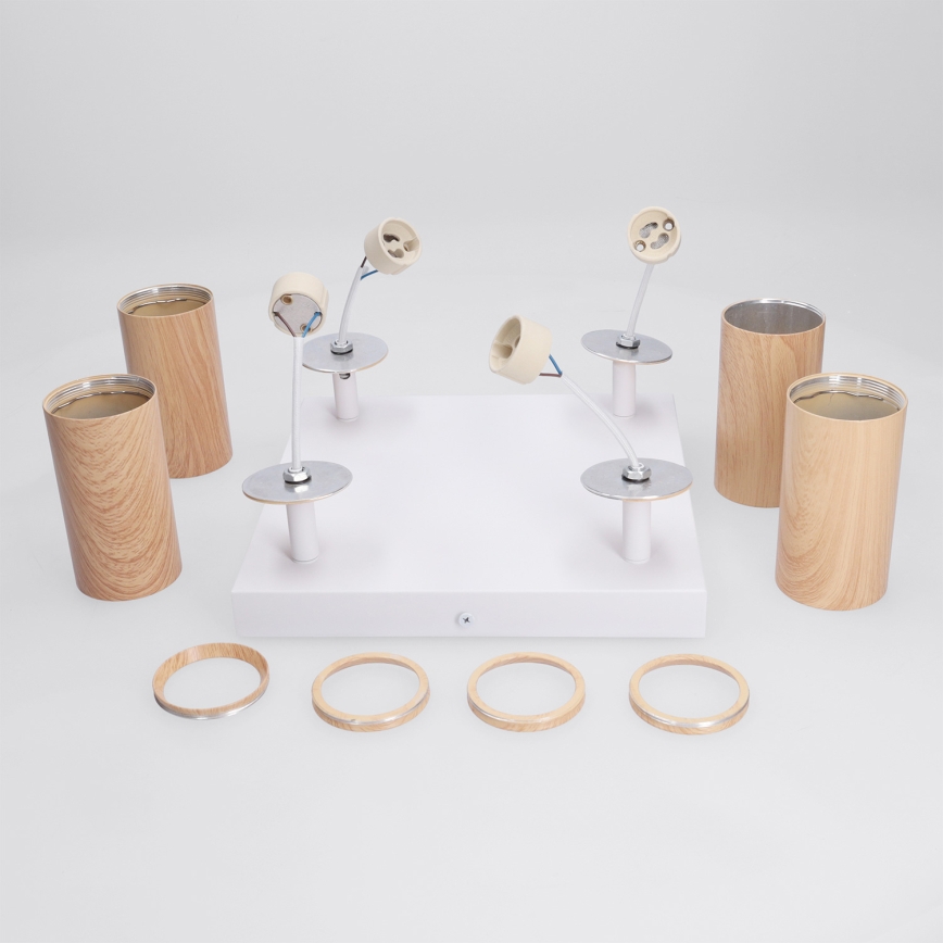 BRILAGI - SELE SQUARE spottivalaisin 4xGU10/30W/230V valkoinen/tammi-dekori