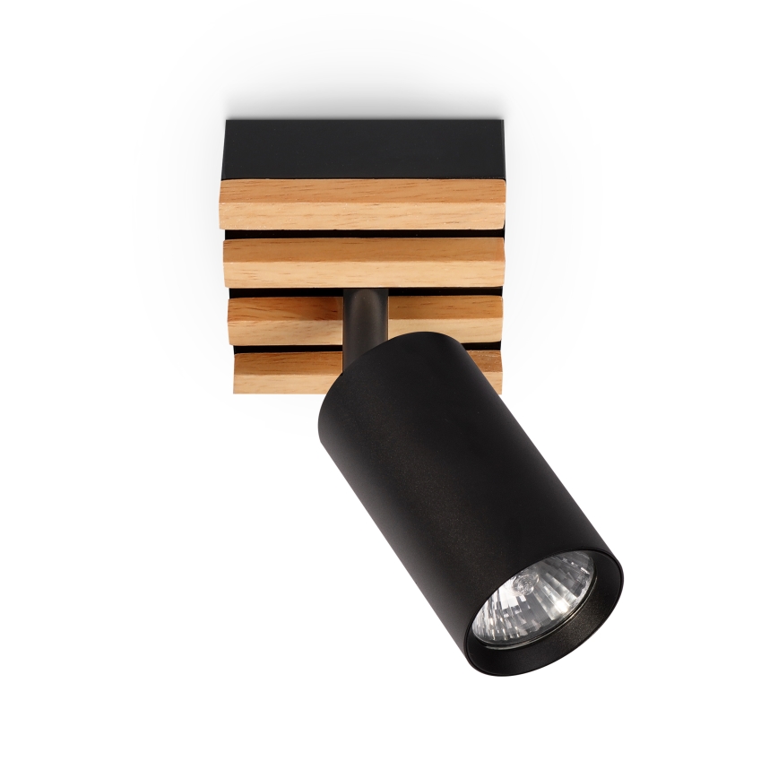 Brilagi - SELE WOOD ACOUSTIC kohdevalaisin 1xGU10/30W/230V musta/puu