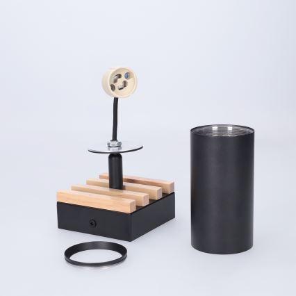 Brilagi - SELE WOOD ACOUSTIC kohdevalaisin 1xGU10/30W/230V musta/puu