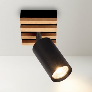 Brilagi - SELE WOOD kohdevalaisin 1xGU10/30W/230V musta/puu
