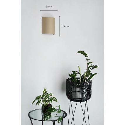 Brilagi - Seinään kiinnitettävä valaisin SEMI 1xE27/15W/230V halkaisija 20 cm beige