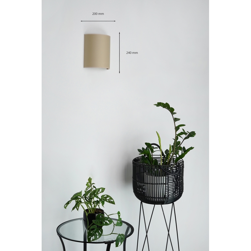 Brilagi - Seinään kiinnitettävä valaisin SEMI 1xE27/15W/230V halkaisija 20 cm beige