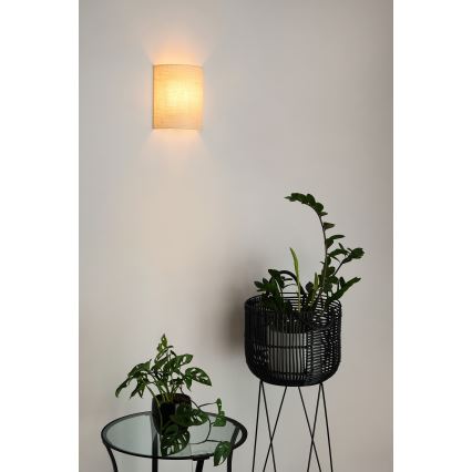 Brilagi - Seinään kiinnitettävä valaisin SEMI 1xE27/15W/230V halkaisija 20 cm kerma
