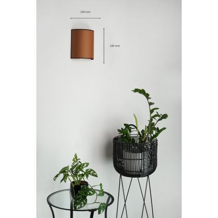 Brilagi - Seinään kiinnitettävä valaisin SEMI 1xE27/15W/230V halkaisija 20 cm ruskea