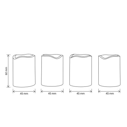 BRILAGI - setti 4x LED-kynttilöitä, LED/1xCR2032, kermanvärinen