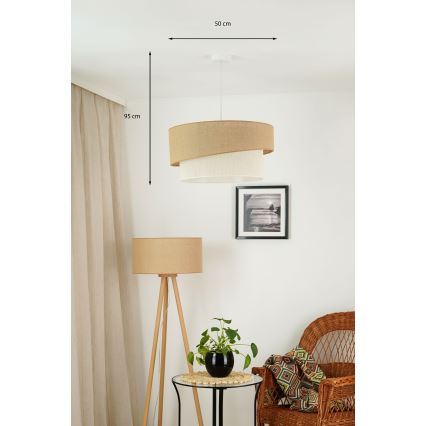 Brilagi - Ripustettava valaisin SHINE 1xE27/15W/230V halkaisija 50 cm beige/kerma