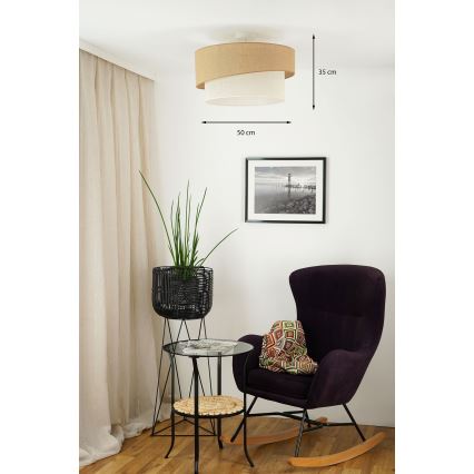 Brilagi - Kiinnitettävä kattovalaisin SHINE 1xE27/15W/230V halkaisija 50 cm beige/kerma