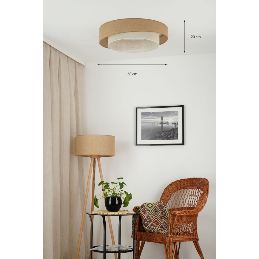 Brilagi - LED himmennettävä kattovalaisin SHINE LED/24W/230V halkaisija 60 cm 3000/4000/6500K beige/kerma + kaukosäädin