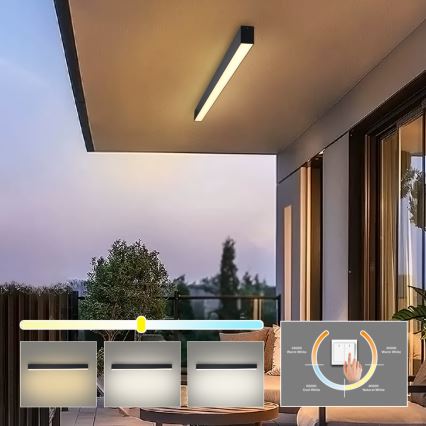 Brilagi - SLEEKLINE LED-kattovalaisin kylpyhuoneeseen LED/40W/230V 3000/4500/6000K, musta, IP44