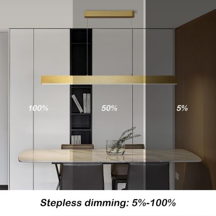 Brilagi - LED himmennettävä kattokruunu köydellä SLEEKLINE SMART LED/40W/230V 3000-6000K Wi-Fi Tuya kulta + kaukosäädin