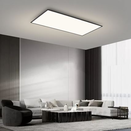 Brilagi - LED-himmennettävä kattovalaisin SLIMFRAME LED/80W/230V 120x60 cm 3000-6000K musta + kaukosäädin