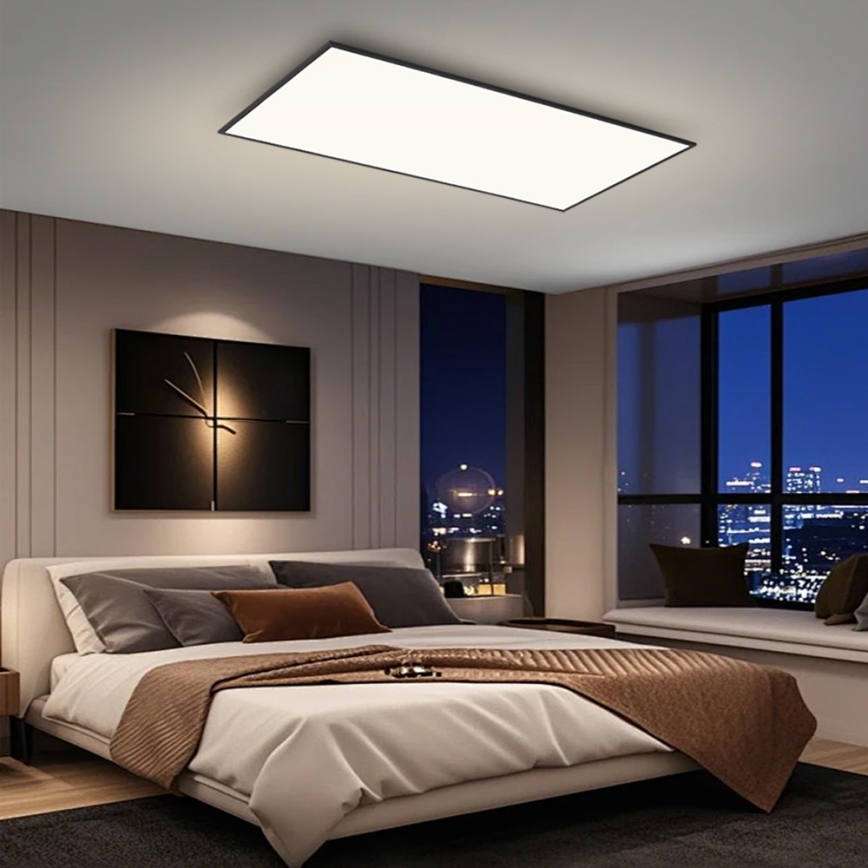 Brilagi - LED-himmennettävä kattovalaisin SLIMFRAME LED/80W/230V 120x60 cm 3000-6000K musta + kaukosäädin