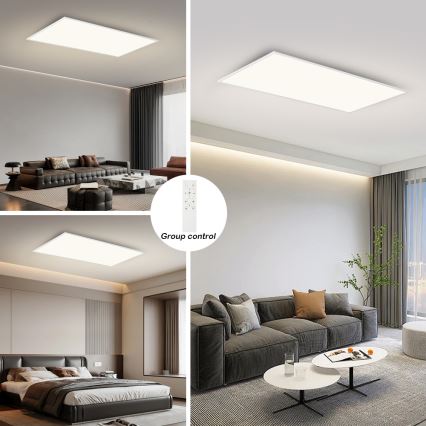 Brilagi - himmennettävä LED-kattovalaisin SLIMFRAME LED/80W/230V 120x60 cm 3000-6000K valkoinen + kaukosäädin